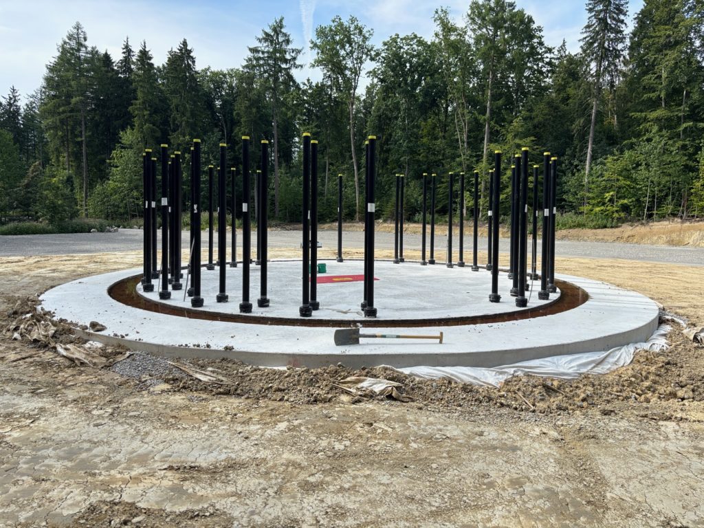 Fundament und Verankerung für den Spannbeton